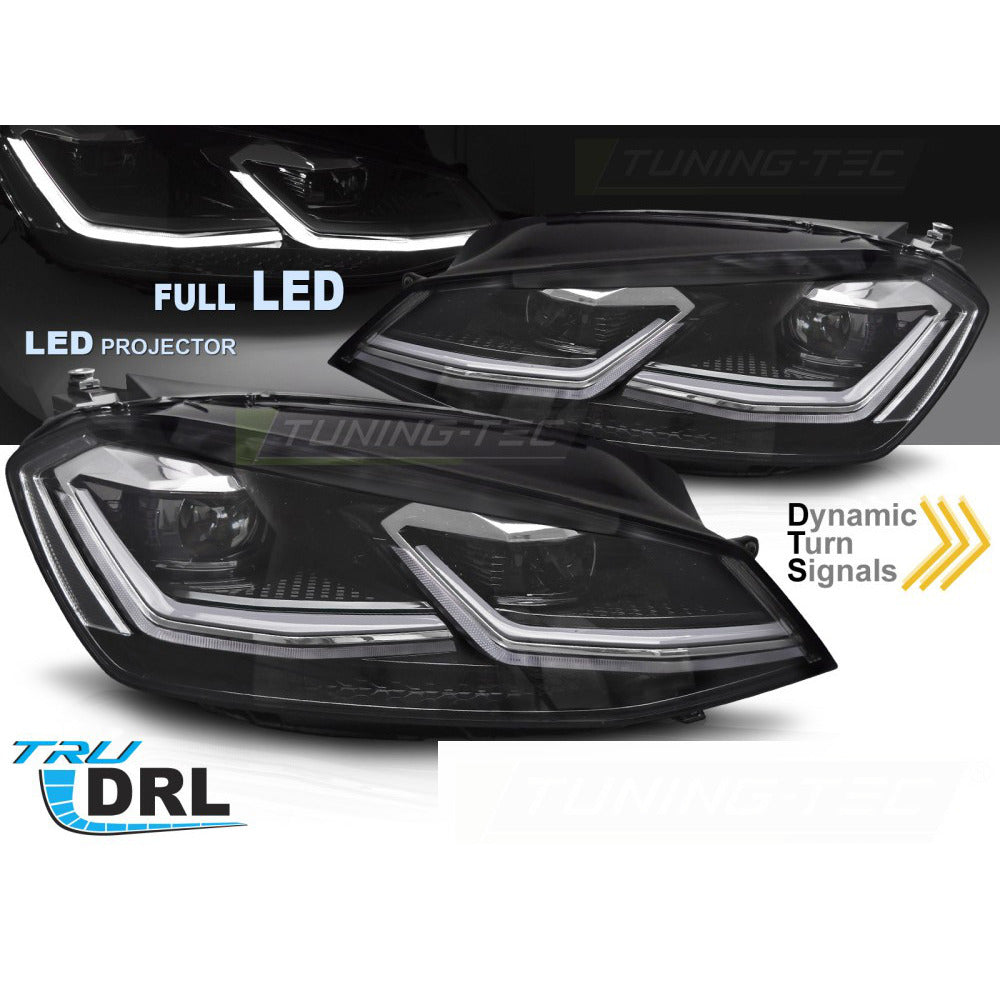 Fari Anteriori Full LED Argento Line DRL per Volkswagen GOLF 7 (11.12-17)