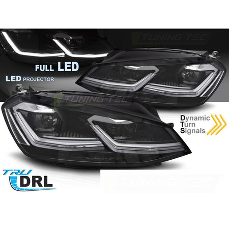 Fari Anteriori Full LED Argento Line DRL per Volkswagen GOLF 7 (11.12-17)