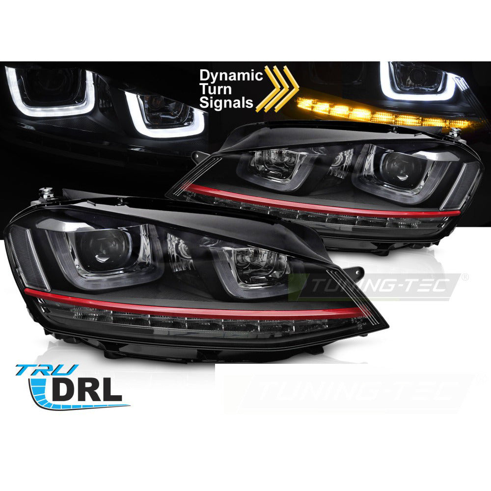 Fari Rosso LED Sequenziali DRL per Volkswagen Golf VII (2013-2017) Luci Diurne