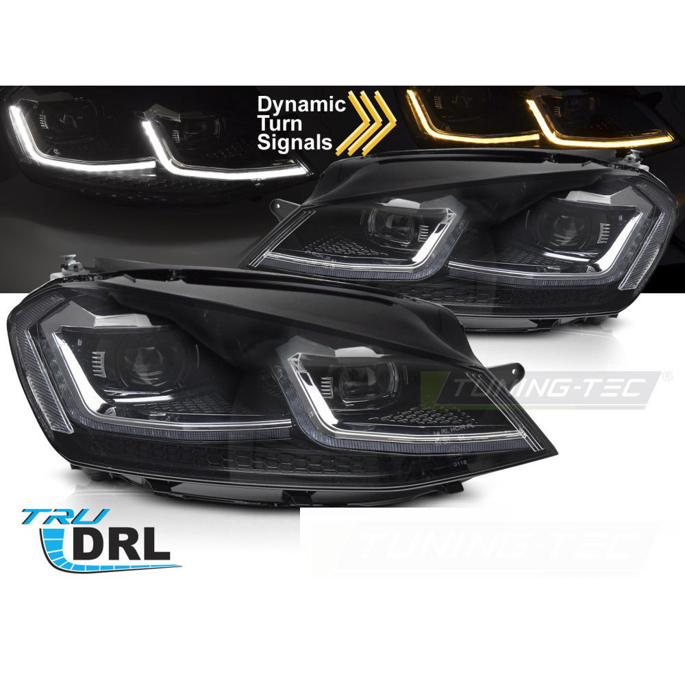 Fari Anteriori Argento LED Sequenziali Luci Diurne per Volkswagen Golf VII