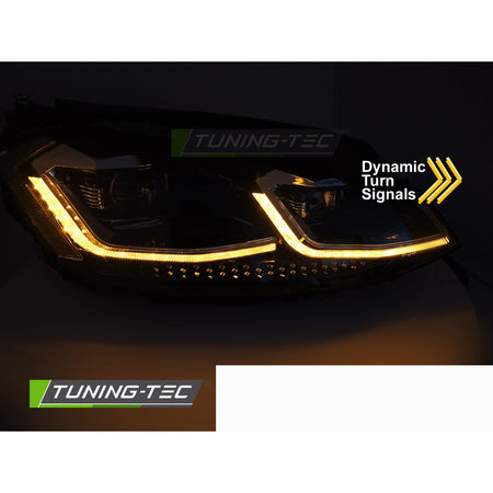 Fari Anteriori Full LED Argento Sequenziali per Volkswagen GOLF VII (13-17)