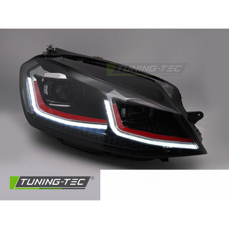 Fari Anteriori Full LED Rosso Sequenziali Luci Diurne per Volkswagen Golf VII