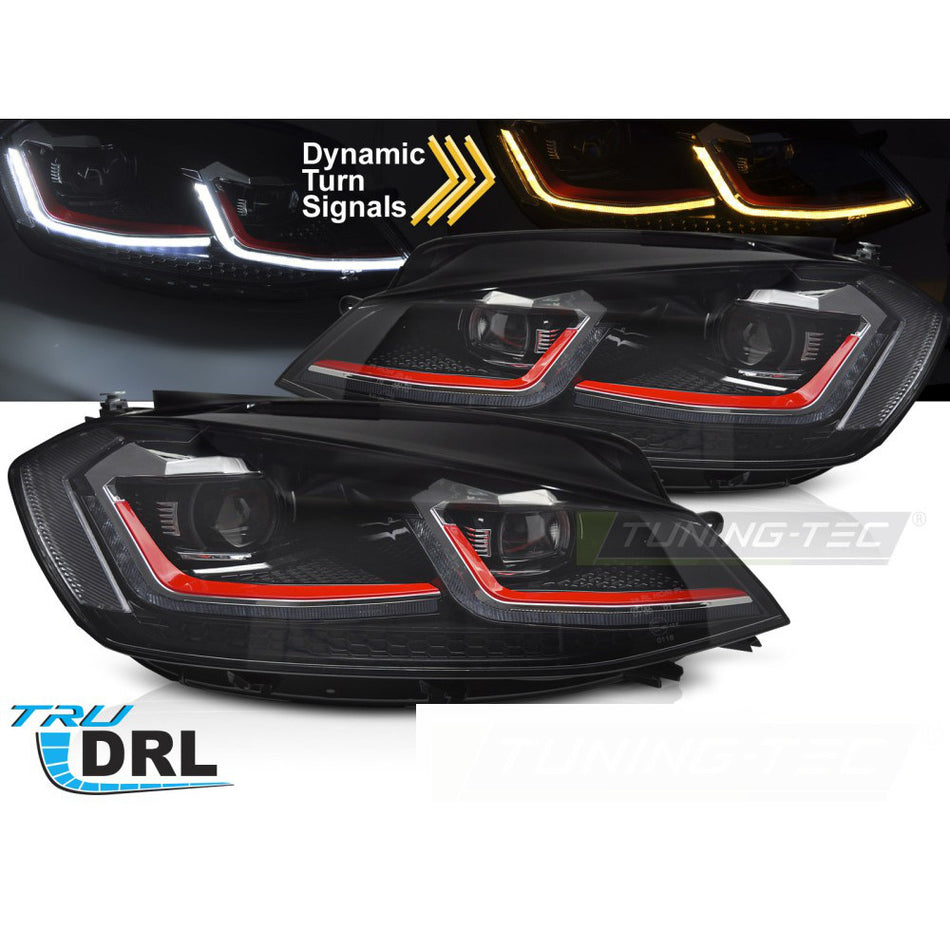 Fari Rosso LED Sequenziali DRL per Volkswagen Golf VII (2017-2019) Luci Diurne