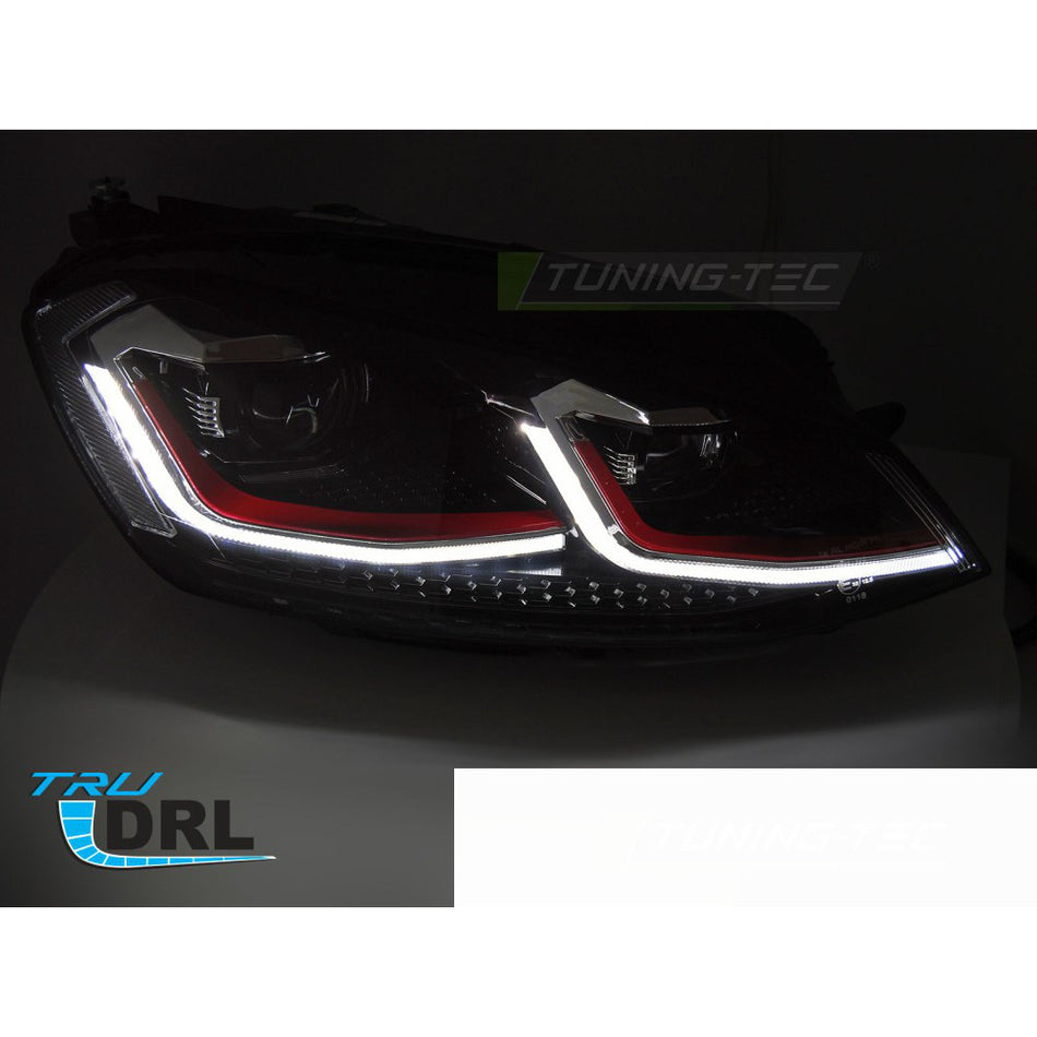 Fari Rosso LED Sequenziali DRL per Volkswagen Golf VII (2017-2019) Luci Diurne