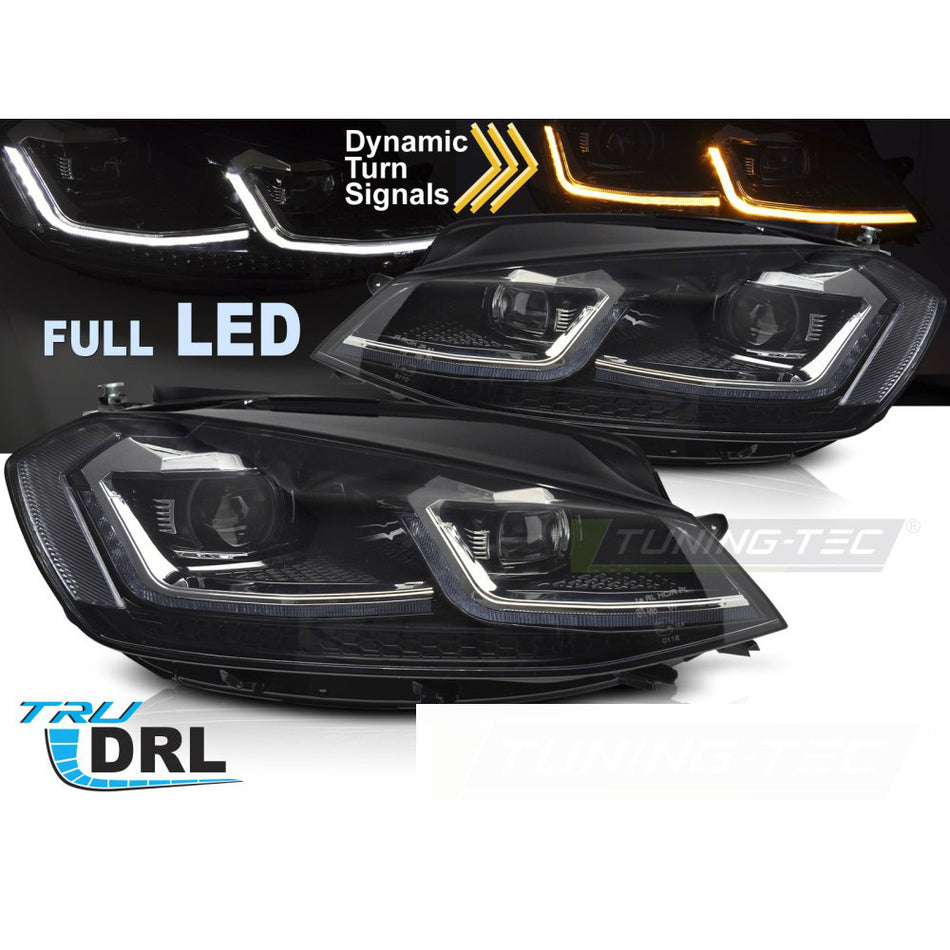 Fari Full LED Argento Sequenziali DRL per Volkswagen Golf VII (2017-2019)