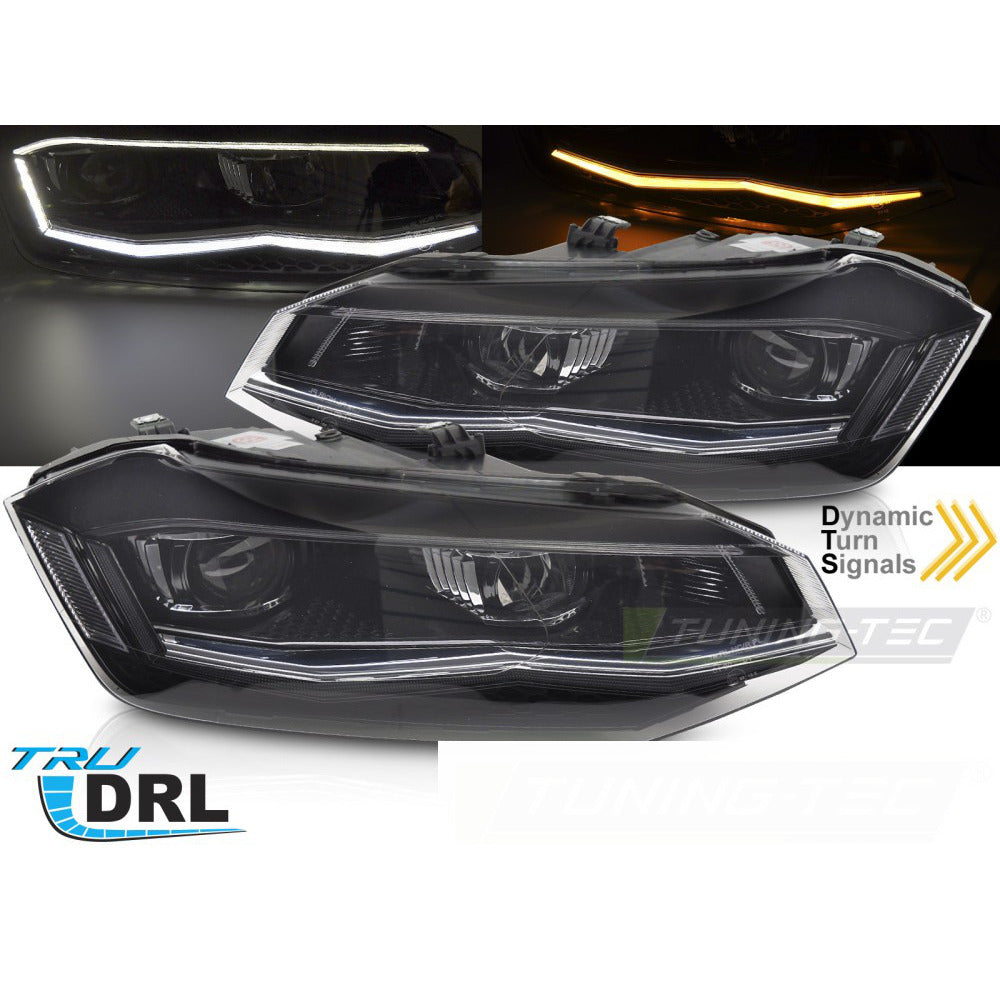 Fari Anteriori LED Sequenziali Argento per Volkswagen POLO VI (2017-2021)