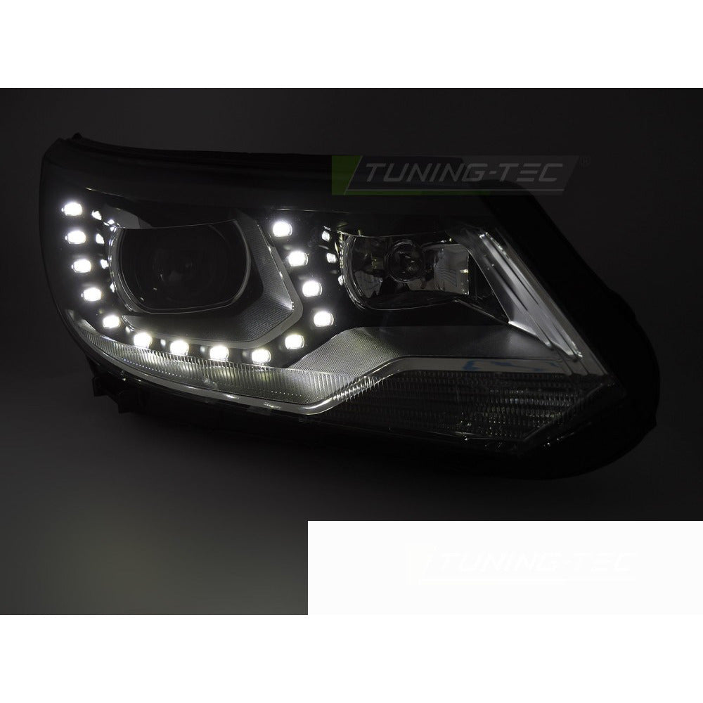 Fari Anteriori LED Neri per Volkswagen Tiguan I (2011-2015)