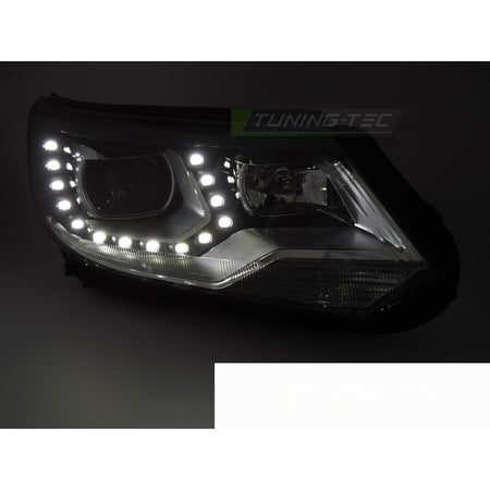Fari Anteriori LED Neri per Volkswagen Tiguan I (2011-2015)