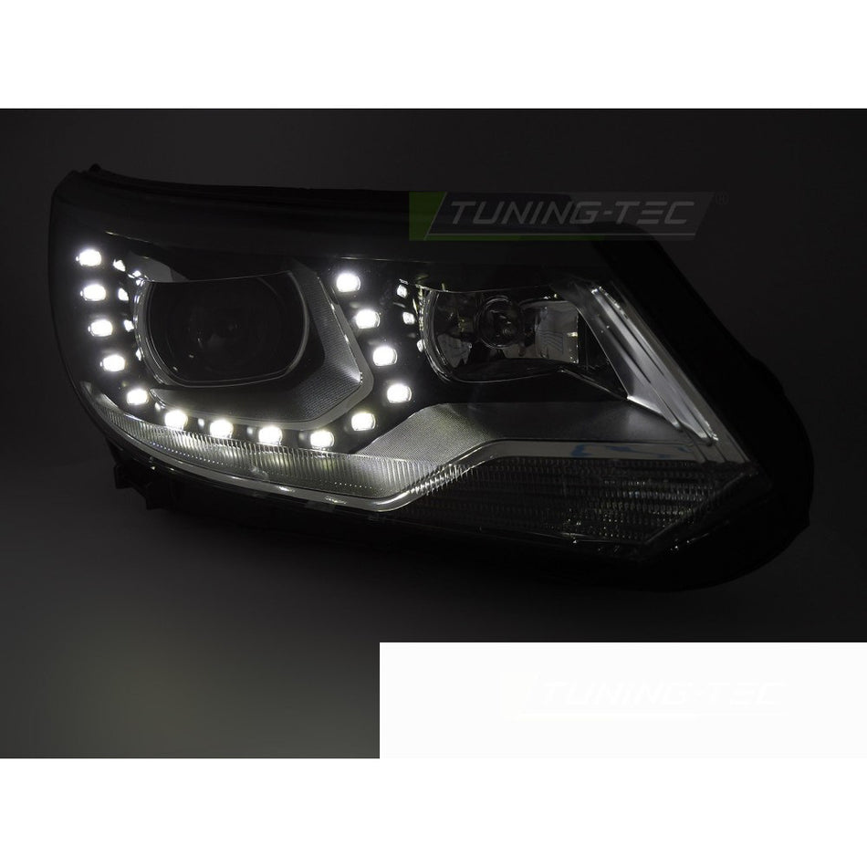 Fari Anteriori LED Neri per Volkswagen Tiguan I (2011-2015)