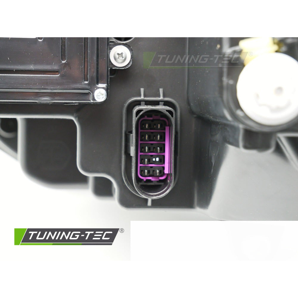 Fari Anteriori Full LED Cromati con Luci Diurne per Volkswagen T5 (2010-2015)