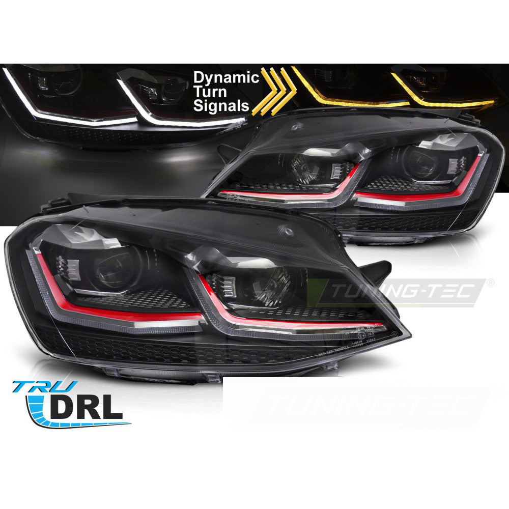 Fari Anteriori LED Sequenziali Rosso per Volkswagen GOLF VII (2013-2017)