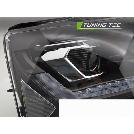Fari Anteriori Full LED Neri Cromati Sequenziali per Volkswagen T5.1 (10-15)