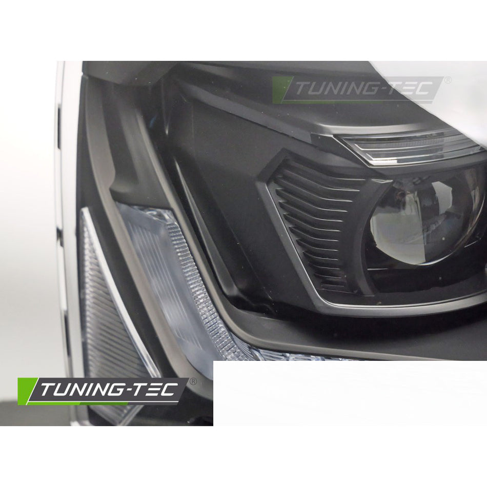 Fari Anteriori Full LED Neri Dinamici per Volkswagen T5.1 (2010-2015)