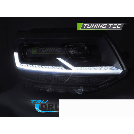 Fari Anteriori Full LED Neri Dinamici per Volkswagen T5.1 (2010-2015)