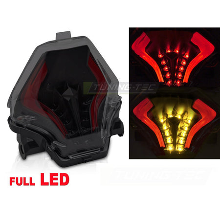 LED Fanale Posteriore Fumé Nero Universale per Yamaha YZF-R25 R3 MT-07 (14-19)