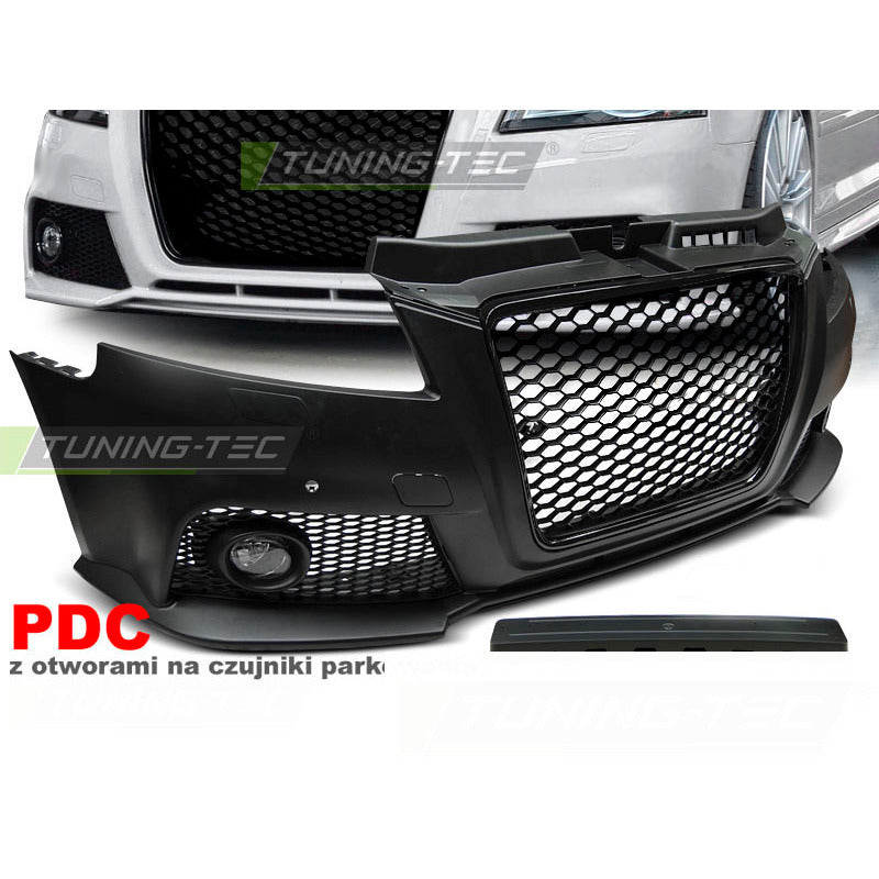 Anteriore Paraurti Sport Nero PDC per Audi A3 (2008-2012) con PDC