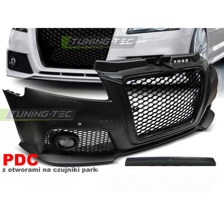Anteriore Paraurti Sport Nero PDC per Audi A3 (2008-2012) con PDC