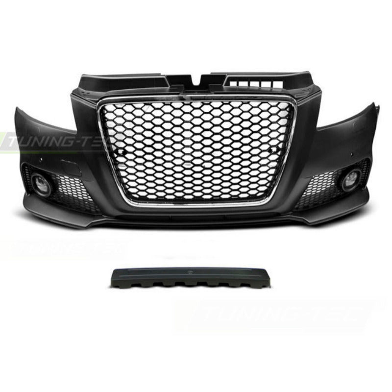 Anteriore Paraurti Sport Cromato Nero PDC per Audi A3 (2008-2012) con PDC