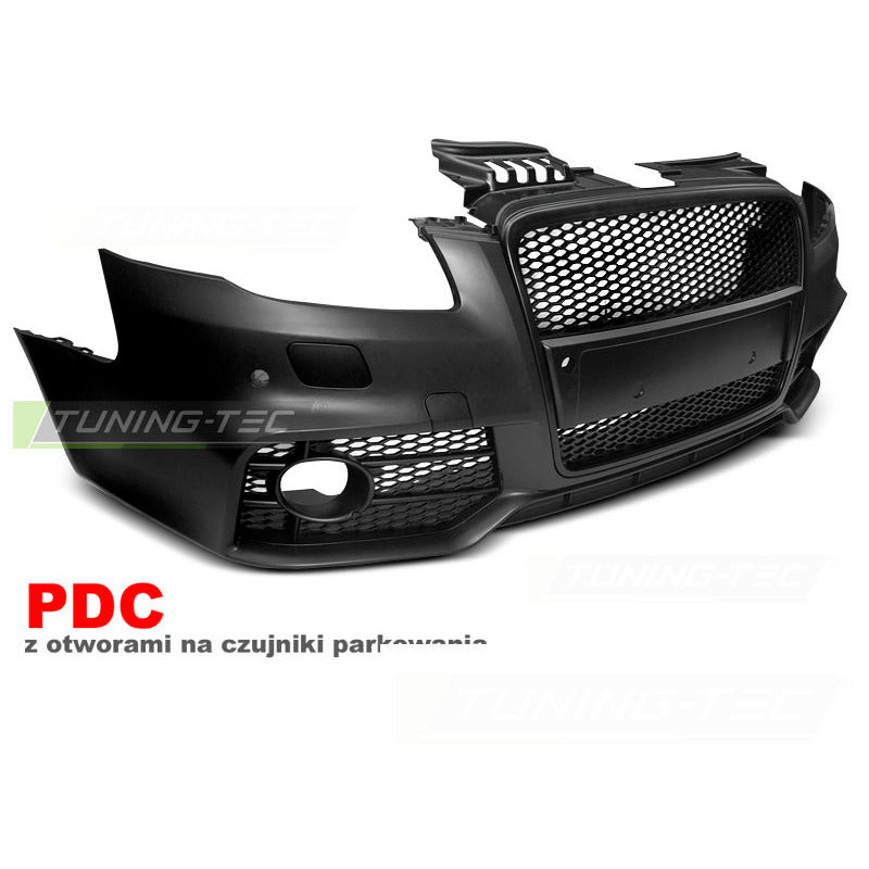 Anteriore Paraurti Sport Nero PDC per Audi A4 (2004-2008) con PDC