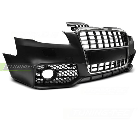 Anteriore Paraurti Sport Cromato Nero per Audi A4 (2004-2008) Paraurti Sportivo