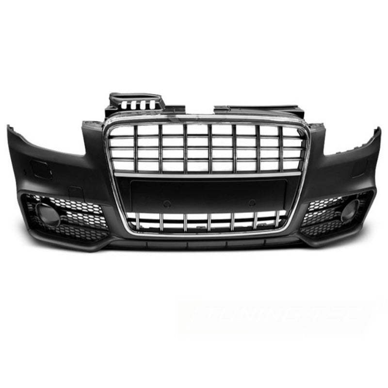 Anteriore Paraurti Sport Cromato Nero per Audi A4 (2004-2008) Paraurti Sportivo