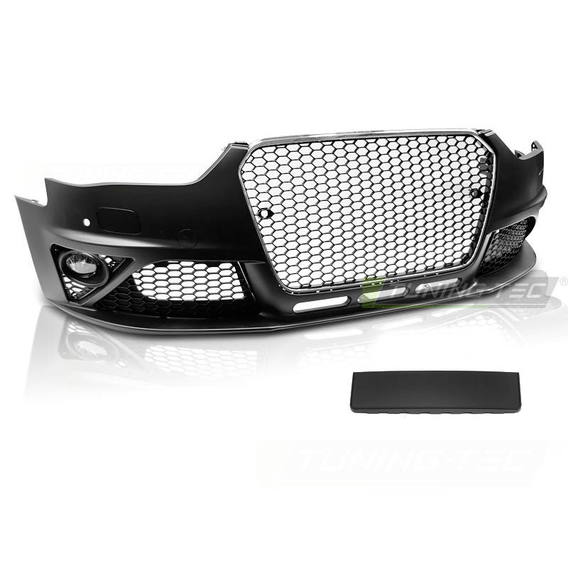Anteriore Paraurti Sport Cromato Nero PDC per Audi A4 B8 (2012-2015) con PDC