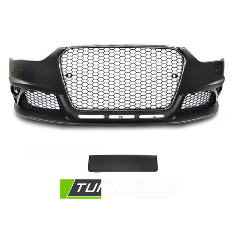 Anteriore Paraurti Sport Cromato Nero PDC per Audi A4 B8 (2012-2015) con PDC