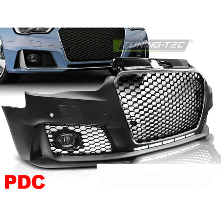 Anteriore Paraurti Sport Cromato Nero PDC per Audi A3 (2012-2016) con PDC