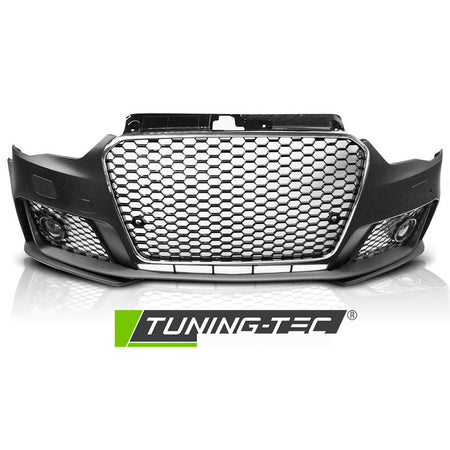 Anteriore Paraurti Sport Cromato Nero PDC per Audi A3 (2012-2016) con PDC
