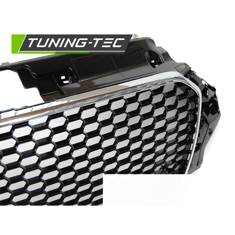 Anteriore Paraurti Sport Cromato Nero PDC per Audi A3 (2012-2016) con PDC