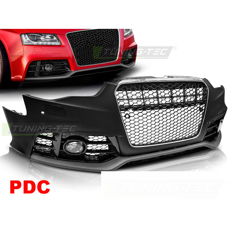 Anteriore Paraurti Sport Cromato Nero PDC per Audi A5 (2011-2016) con PDC
