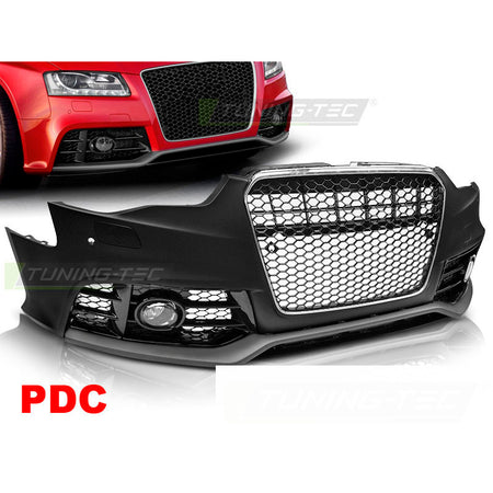 Anteriore Paraurti Sport Cromato Nero PDC per Audi A5 (2011-2016) con PDC
