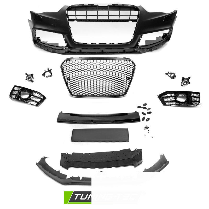 Anteriore Paraurti Sport Cromato Nero PDC per Audi A5 (2011-2016) con PDC