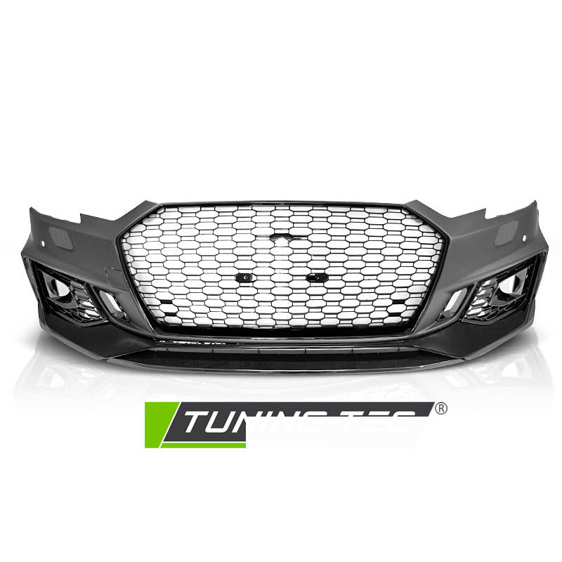 Anteriore Paraurti Sport Nero Lucido PDC per Audi A4 B9 (2015-2019)