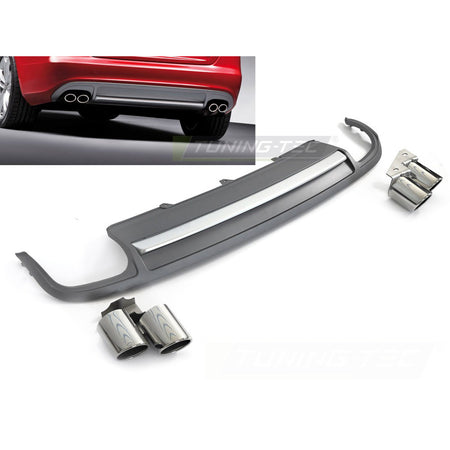 Diffusor Singolo Outlet Argento Sport S Style per Audi A4 B8 (2008-2011)