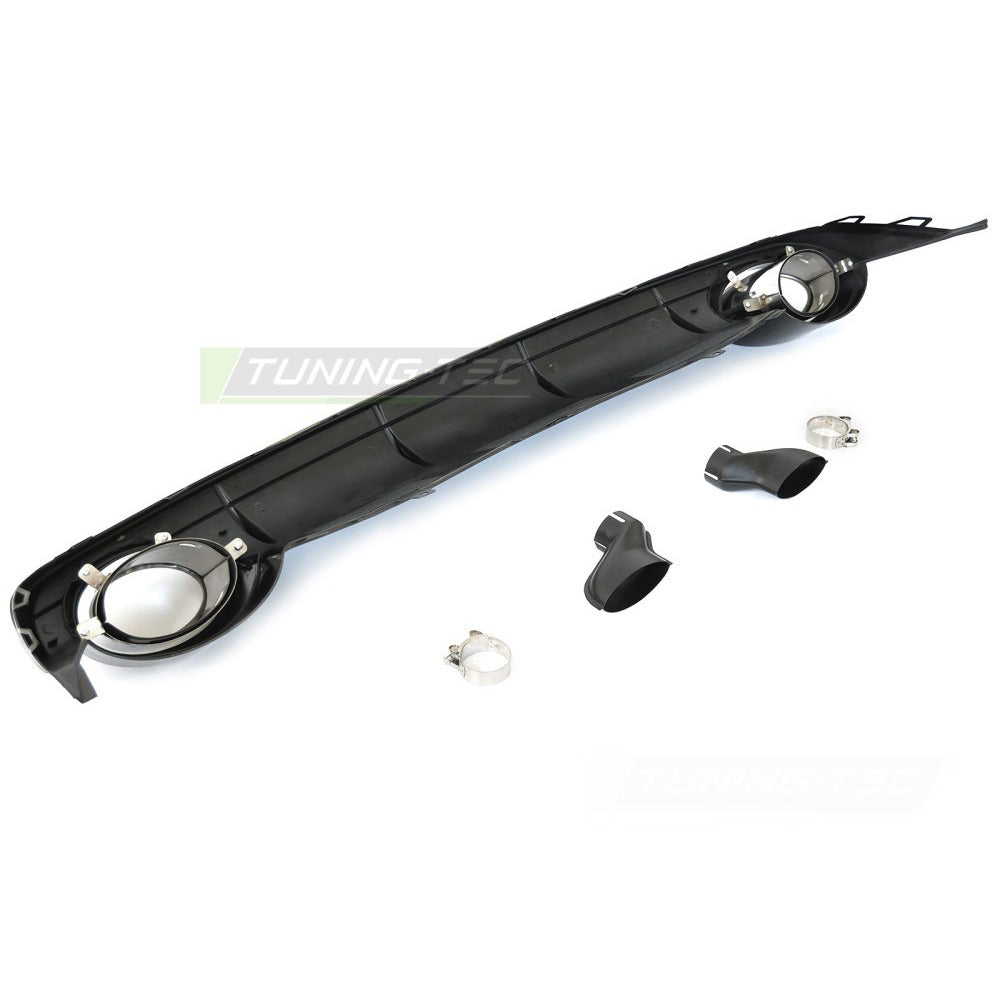 Diffusor Twin Outlet Nero Lucido Sport Style per Audi A6 C7 (2014-2018)