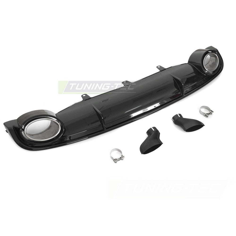 Diffusor Twin Outlet Nero Lucido Sport Style per Audi A7 C7 (2010-2014)