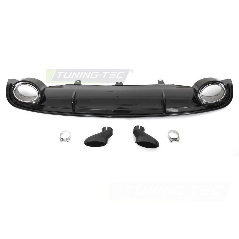 Diffusor Twin Outlet Nero Lucido Sport Style per Audi A7 C7 (2010-2014)