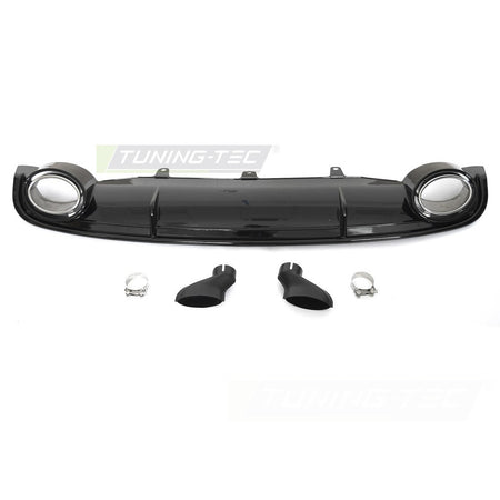Diffusor Twin Outlet Nero Lucido Sport Style per Audi A7 C7 (2010-2014)