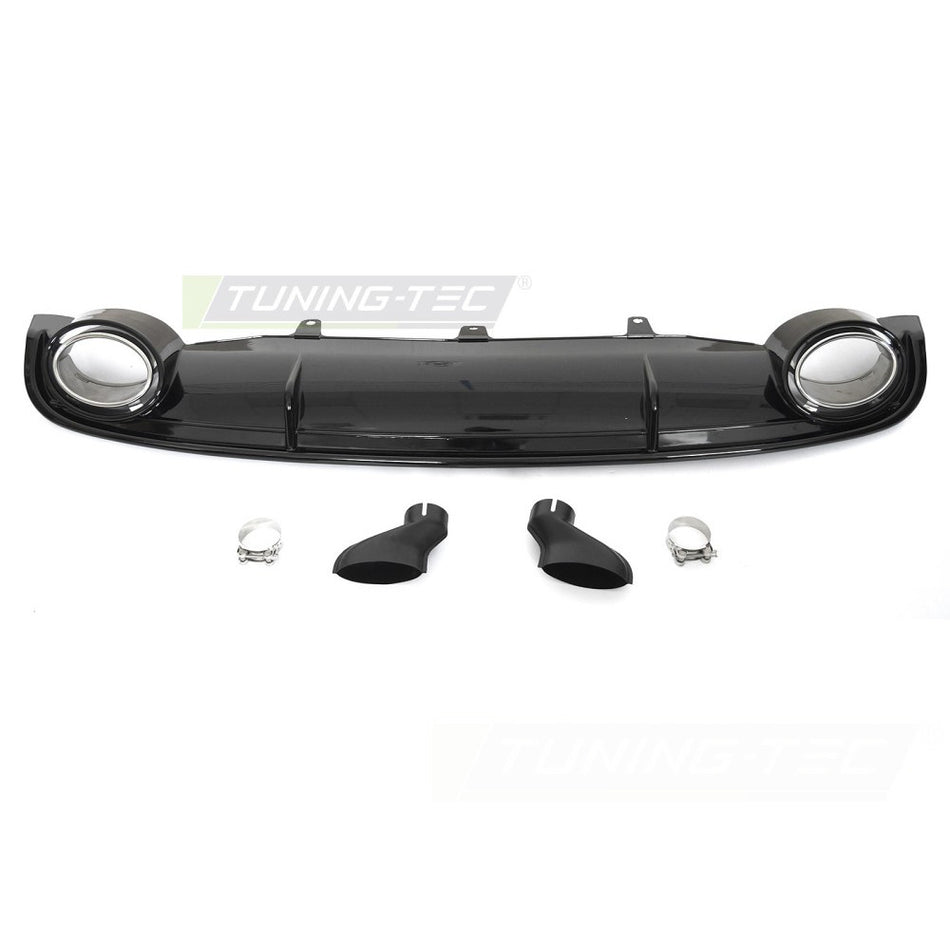Diffusor Twin Outlet Nero Lucido Sport Style per Audi A7 C7 (2010-2014)