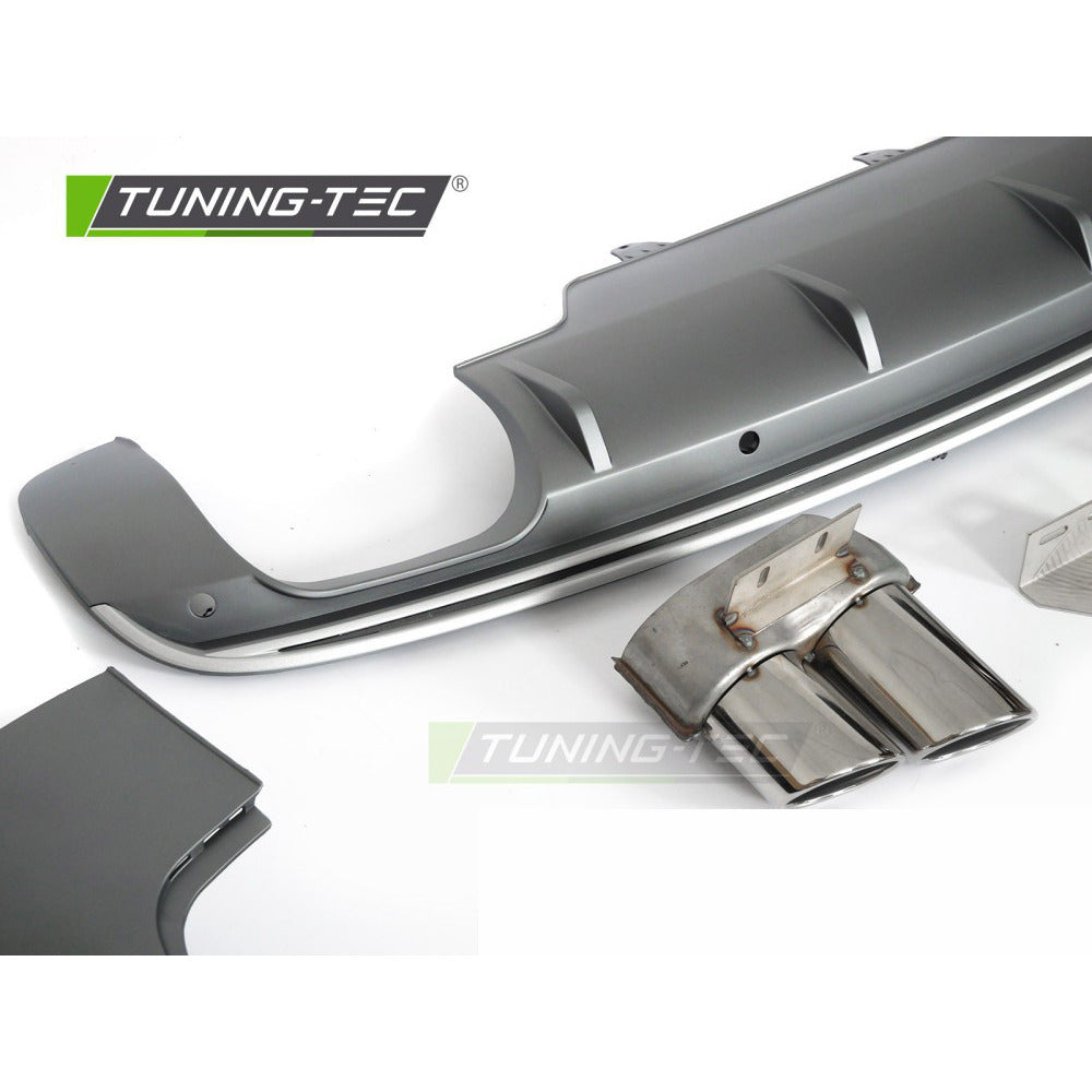 Diffusor Twin Outlet PDC Argento Sport S Style per Audi Q5 8R (2008-2012)