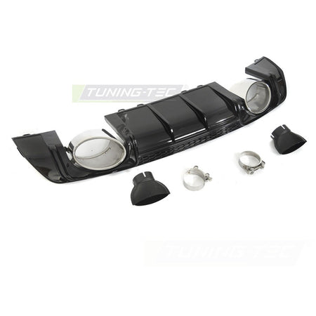 Diffusor Twin Outlet Nero Lucido Sport Style per Audi TT 8S (2014-2018)