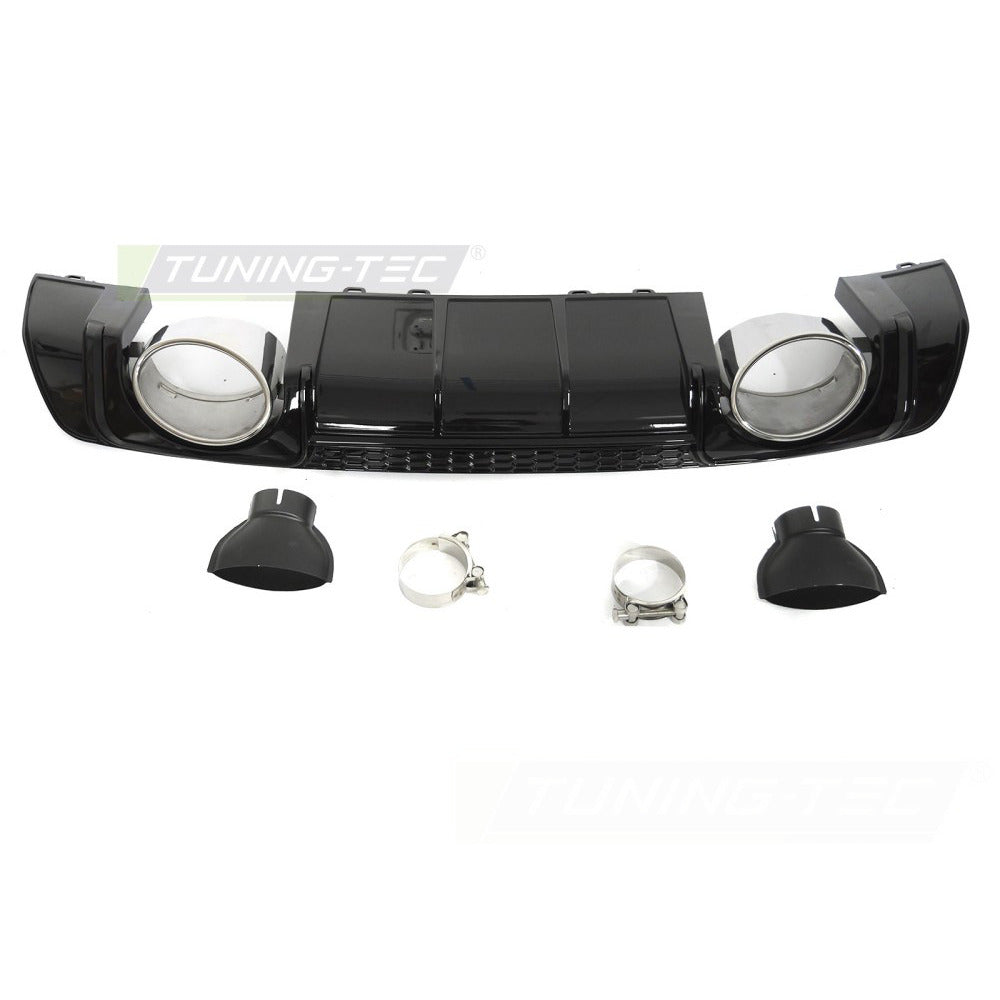 Diffusor Twin Outlet Nero Lucido Sport Style per Audi TT 8S (2014-2018)
