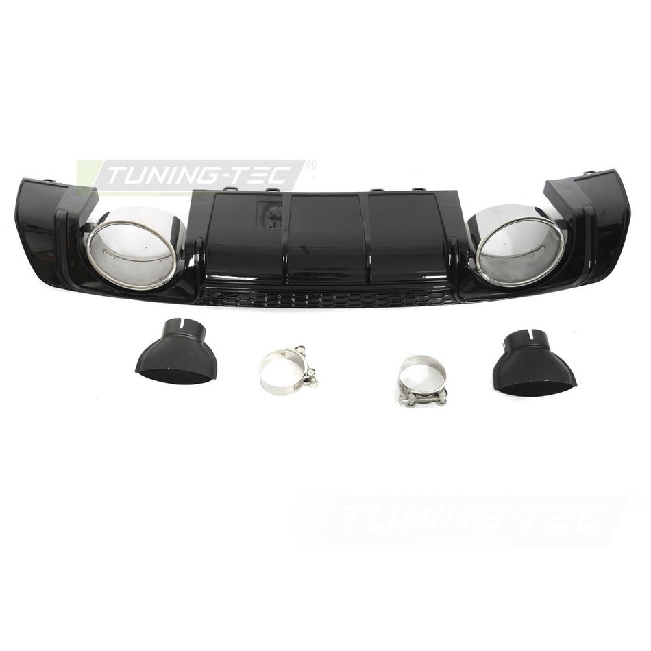 Diffusor Twin Outlet Nero Lucido Sport Style per Audi TT 8S (2014-2018)