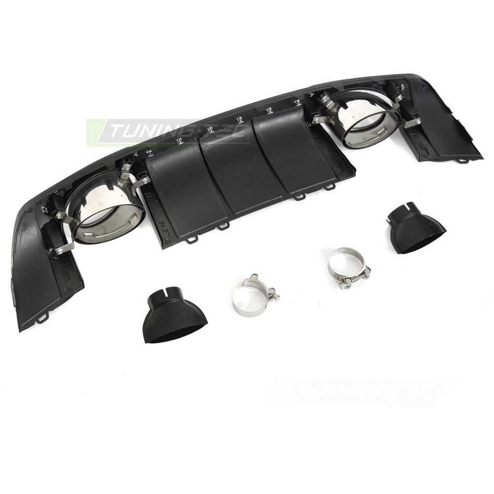 Diffusor Twin Outlet Nero Lucido Sport Style per Audi TT 8S (2014-2018)
