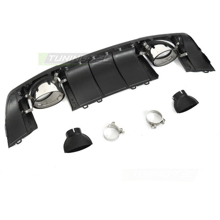 Diffusor Twin Outlet Nero Lucido Sport Style per Audi TT 8S (2014-2018)