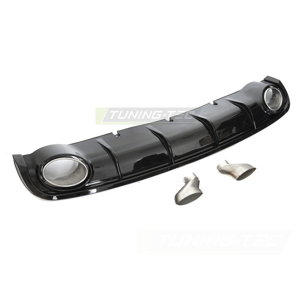 Diffusor Twin Outlet Nero Lucido Sport Style per Audi A6 C7 (2011-2014)