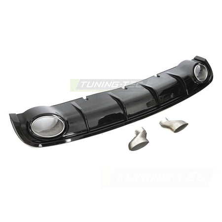 Diffusor Twin Outlet Nero Lucido Sport Style per Audi A6 C7 (2011-2014)