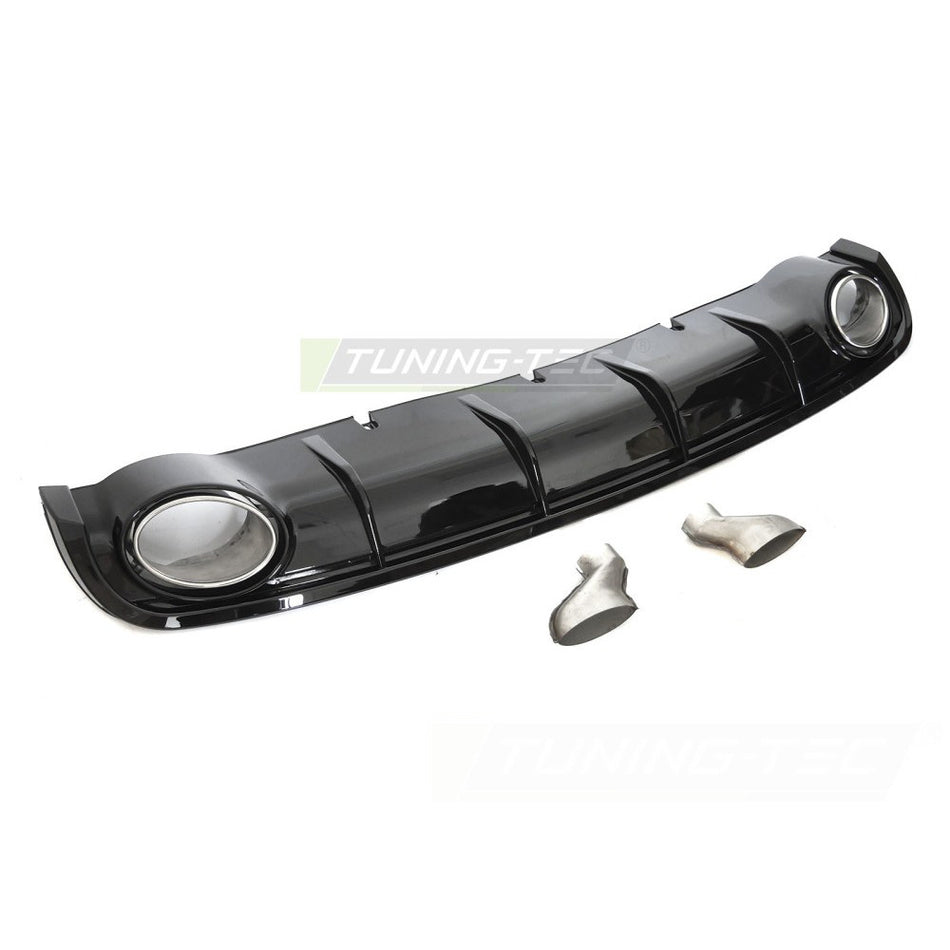 Diffusor Twin Outlet Nero Lucido Sport Style per Audi A6 C7 (2011-2014)