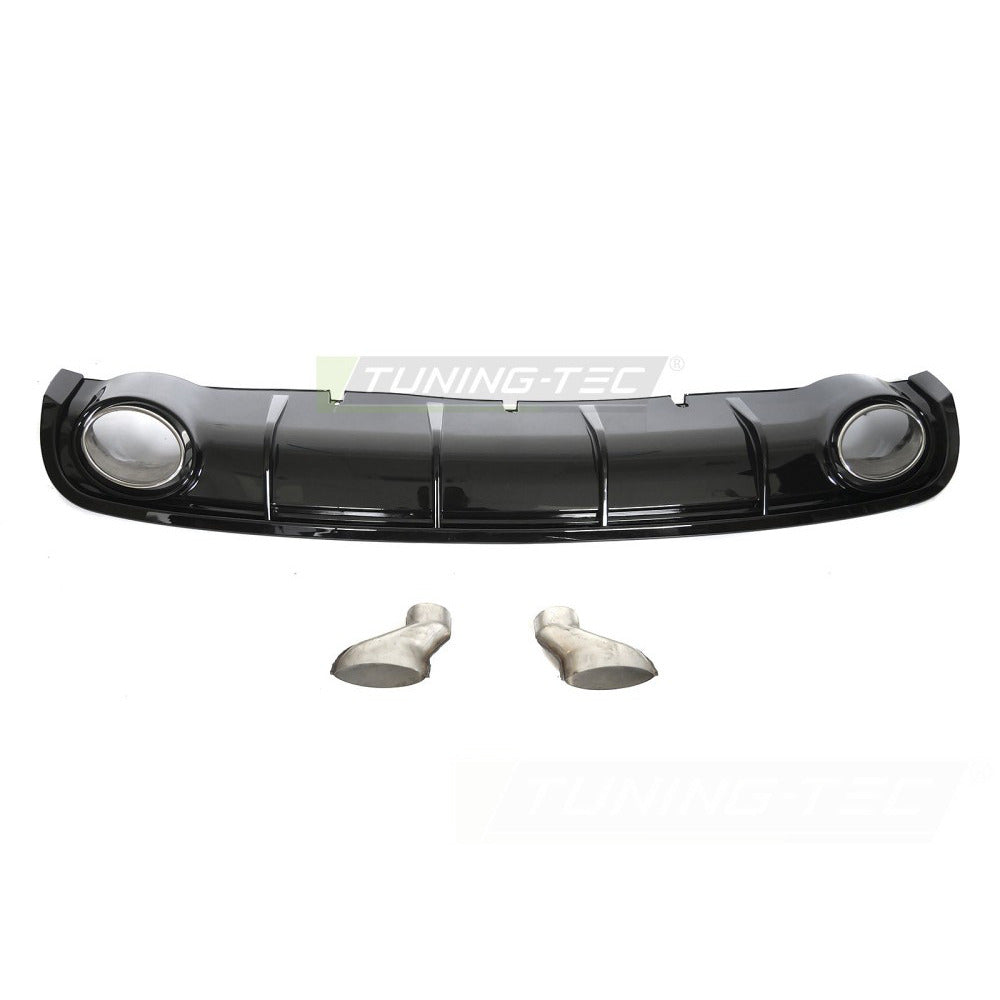 Diffusor Twin Outlet Nero Lucido Sport Style per Audi A6 C7 (2011-2014)